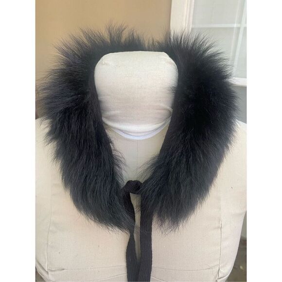 Faux Fur Collar with Tie Gorgeous!  Ski Vacation Winter Wonderland One Size - Picture 2 of 4